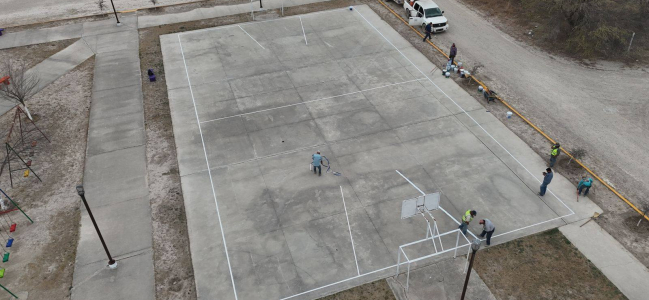 Transforman imagen de cancha de basquetbol en la Nueva Sauceda