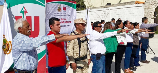 Con acto cívico conmemoran Día de la Bandera en Villa Unión