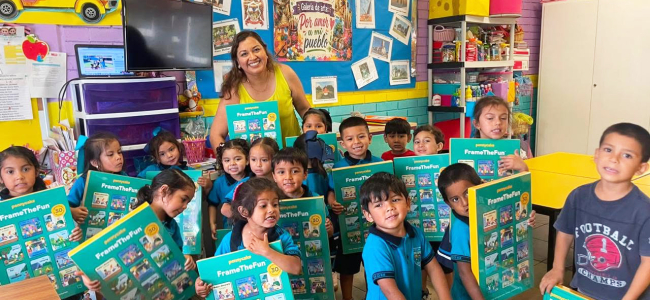 Pequeños de preescolar elaboran obras de arte con el lema ‘Por amor a mi pueblo’