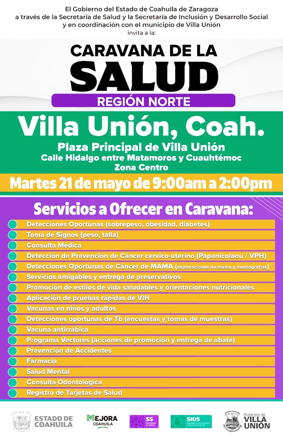 Llegará a Villa Unión la Caravana de la Salud este martes